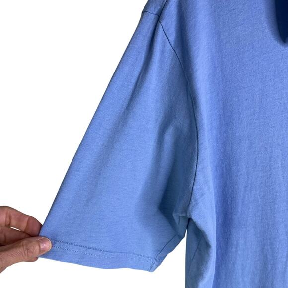 Johnnie-O Polo Shirt Boys 14 Baby Blue Hangin' Out Short Sleeve Pink Surfer Logo - Picture 6 of 10